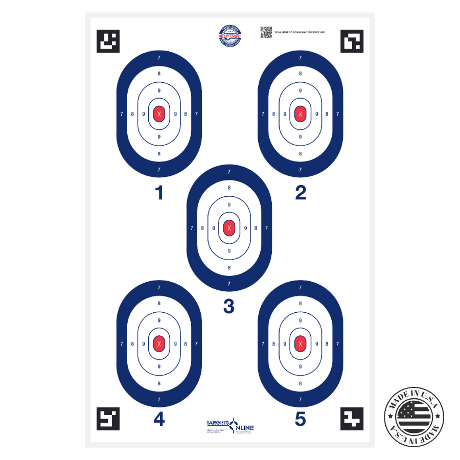 Target Eagle B-27 Bullseye-Smart Targets Powered by AI App- Built in Shot Timer,Live-Fire and Dry-Fire Drills, and Scoring- Perfect Paper Targets for Any Shooting Range,23X35 Inch