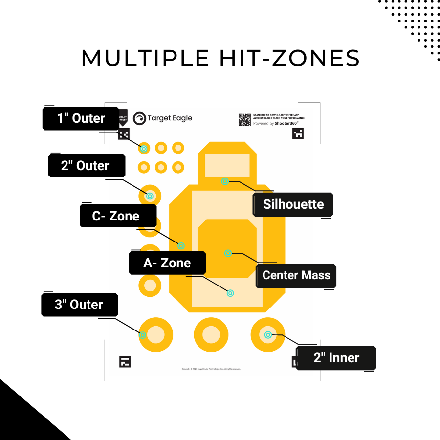 Target Eagle - Multi-Drill Smart Targets Powered by AI - Shredding Resistant Card Stock - High Visibility Colors